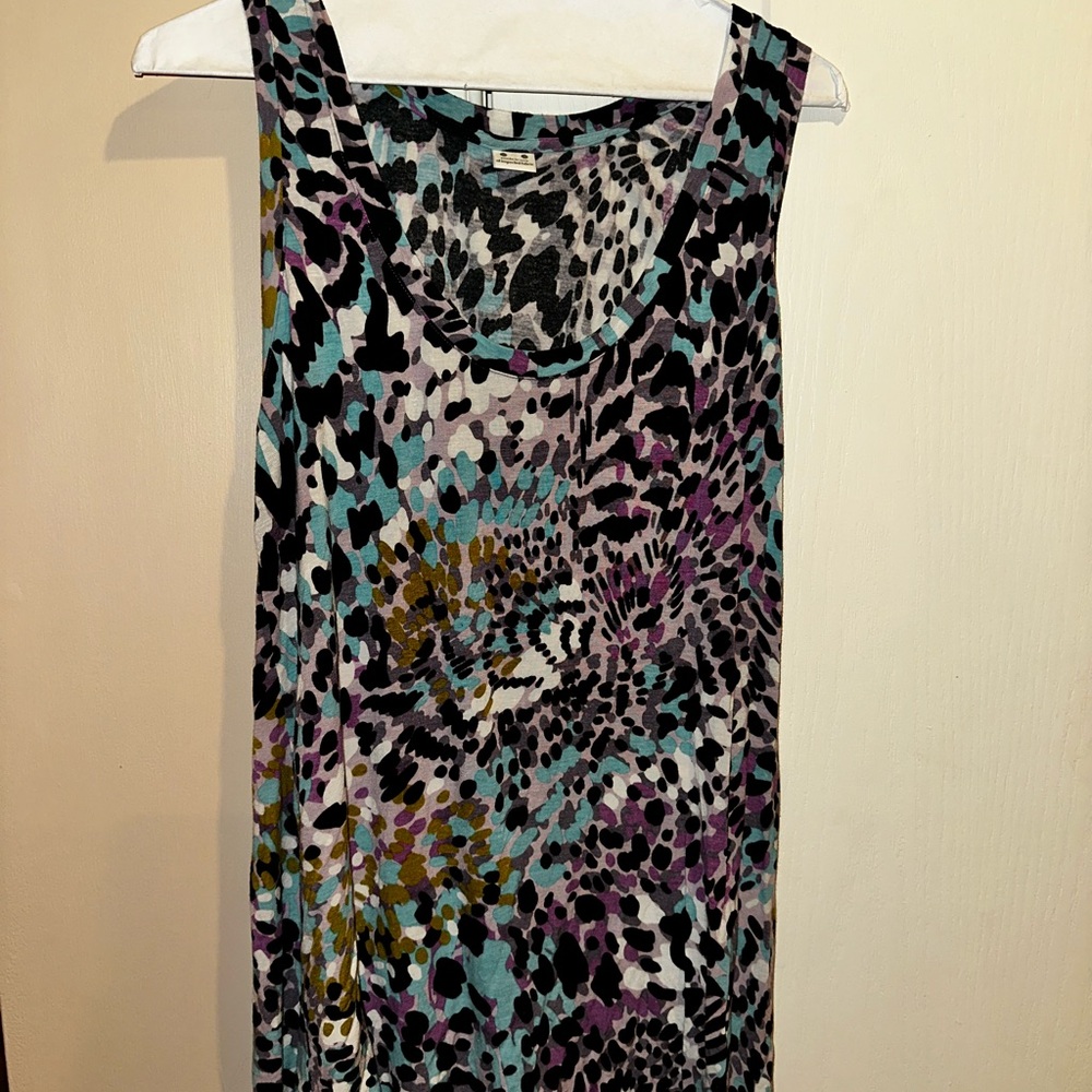 Three Dots Multicolor Animal Print Sleeveless Tank Top